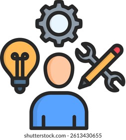 Skill Icon Lineal Color Vector Illustration