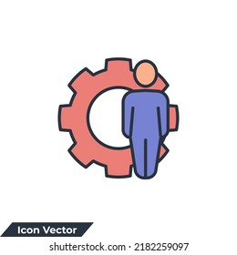 ilustración vectorial del logotipo del icono de destreza. Plantilla de símbolo de habilidades de los empleados para la colección de diseño gráfico y web