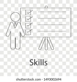 Skill icon on transparency background. Line vector illustration for web page. 