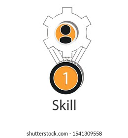 Skill icon on white background. Creative idea design use for your project. Flat vector illustration for template, mobile app, presentation or web page.