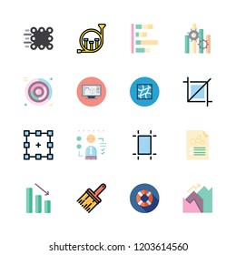 skill icon set. vector set about graphics, french horn, lifeguard and match moving icons set.