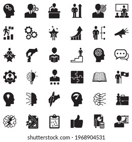 Iconos de habilidad. Diseño plano negro. Ilustración vectorial.