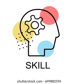 Skill icons for business on white background