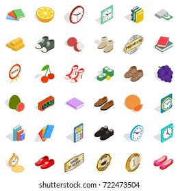 Skill icons set. Isometric style of 36 skill vector icons for web isolated on white background