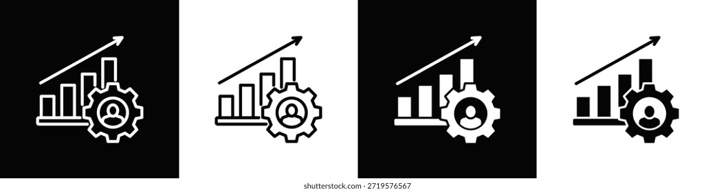 Icono de mejora de habilidades Estilo de fondo blanco y negro