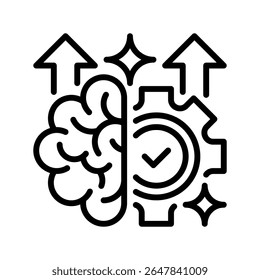 Skill Improvement Line Icon, Outline Symbol for Competency Enhancement, Expertise Development, Professional Growth, Talent Refinement, and Capability Building. Vector Sign Icon.