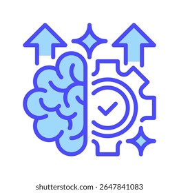 Skill Improvement Line Icon, Outline Symbol for Competency Enhancement, Expertise Development, Professional Growth, Talent Refinement, and Capability Building. Vector Sign Icon.