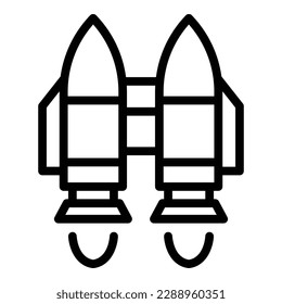 Skill jetpack icon outline vector. Work future. Boost speed