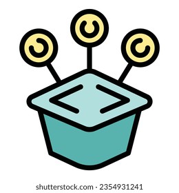 Skill level graduation icon outline vector. Training goal. Professional career color flat