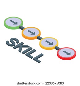 Skill level up icon isometric vector. Capacity effective. Personal goal