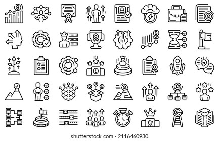 Skill Level Icon Outline Vector. Expert Success. Start Game