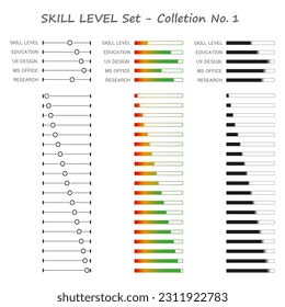 Skill Level - Icon Set (No.1)

3 different stems from 5% to 95%. Perfect user-friendly experience.Works very well for information, useful for data collection, application letters, etc.

