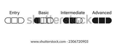 Skill level scale icon. Clipart image isolated on white background