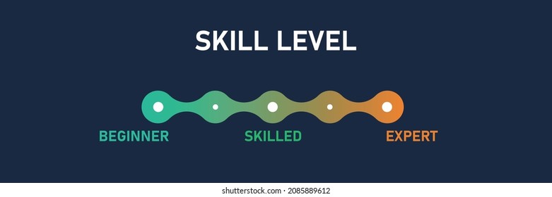 Skill level scale. Infographic Scheme. Growth  success and achievement, diagram step in business. From Beginner to Expert. Vector illustration