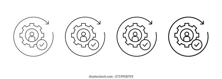 Conjunto de Vectores de iconos de coincidencia de habilidades en diferentes estilos de línea de trazo