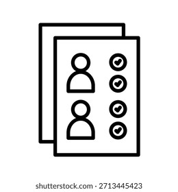 Ilustración vectorial de icono de esquema de matriz de habilidades