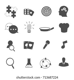 skill personal icons set vector