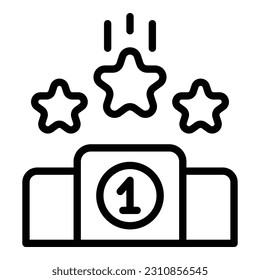 Skill up podium icon outline vector. Level training. Goal career