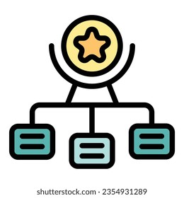 Skill up scheme icon outline vector. Training level. Goal career color flat