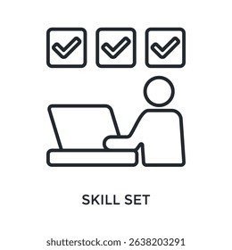 Skill Set Icon Outline Style. Vector Illustration For Graphic Design