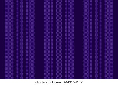 Skill stripe pattern seamless, scratch background fabric texture. Sewing lines vector vertical textile in dark and violet colors.