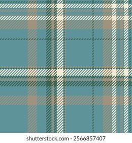 Skill tartan vector seamless, paint plaid textile texture. Exotic fabric check pattern background in cyan and pastel colors palette.