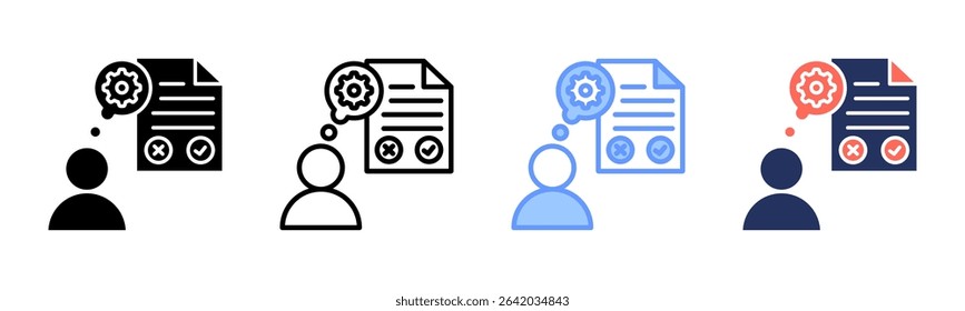 Skill Test icon sheet multiple style collection