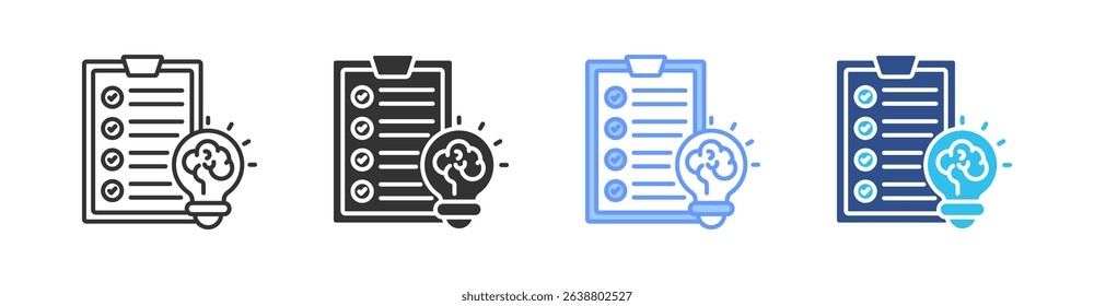 Skill Test Multi Style Icon Set Vector