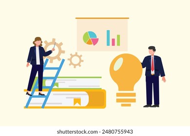 Skill and Training concept. Colored flat vector illustration isolated.