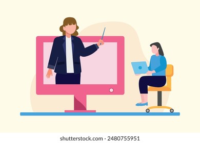 Skill and Training concept. Colored flat vector illustration isolated.