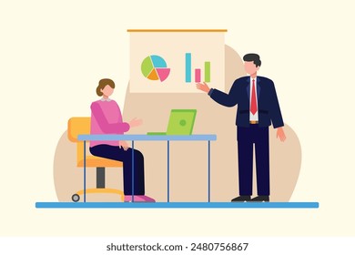 Skill and Training concept. Colored flat vector illustration isolated.