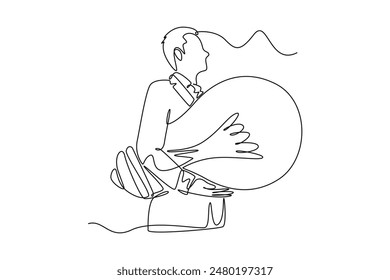 Skill and Training concept. Single line draw design vector graphic illustration.