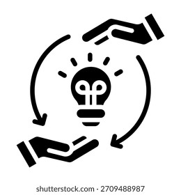Ilustración vectorial de estilo de glifo de icono de transferencia de habilidades
