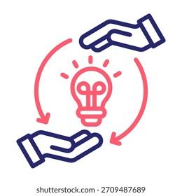 Ícone de transferência de habilidade Linha Cor Estilo Vetor Ilustração