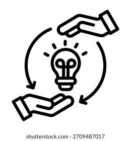 Skill Transfer Icon Line Style Vector Illustration