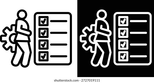 Versión de dos tonos de habilidad en fondo blanco y negro