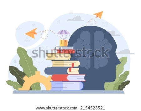 Skill up. Increasing of business or professional abilities. Knowledge gaining as a way to success. Digital training and distance learning. Flat vector illustration