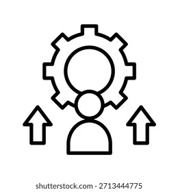 Ilustración vectorial de icono de esquema de Mejorar de habilidades