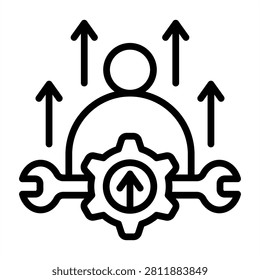 Skillbuilding Icon - Black Outline Icons Style For Mentorship and Training