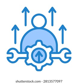 Skillbuilding Icon With Duotone Blue Color For Mentorship and Training