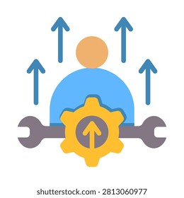Skillbuilding Icon - Flat Color Icons For Mentorship and Training