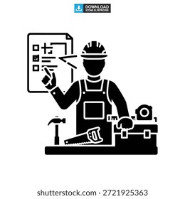 Un ingeniero experto que lleva un casco está analizando meticulosamente los planos en una tableta digital mientras está rodeado de varias herramientas y maquinaria.
