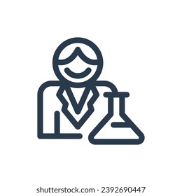 Skilled Lab Technician Work Vector Icon Illustration