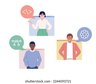 Skilled teamwork flat concept vector illustration. Professional workforce. Editable 2D cartoon characters on white for web design. High competencies creative idea for website, mobile, presentation