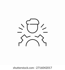 skilled worker engineer icon sign vector