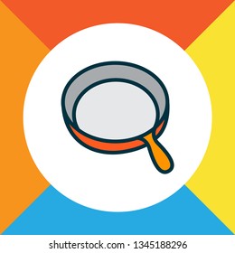 Skillet icon colored line symbol. Premium quality isolated frying pan element in trendy style.