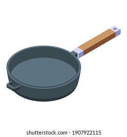 Skillet icon. Isometric of skillet vector icon for web design isolated on white background