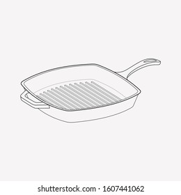 Skillet icon line element. Vector illustration of skillet icon line isolated on clean background for your web mobile app logo design.