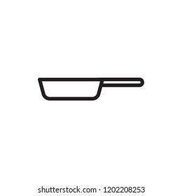 skillet icon vector. kitchen line style icon