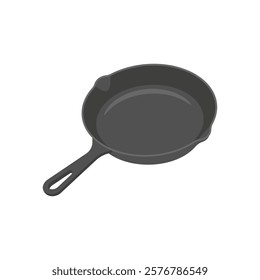 Skillet Pan, Kitchen Vector Illustration Isolated